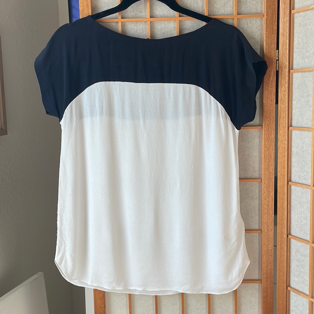 Kate Spade Black & White Color Block Print Sleeveless Blouse 2